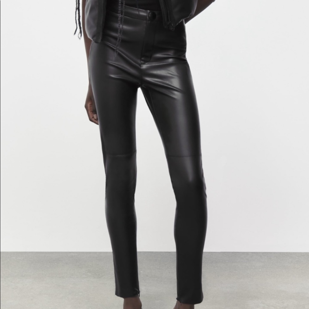 Faux leather pants